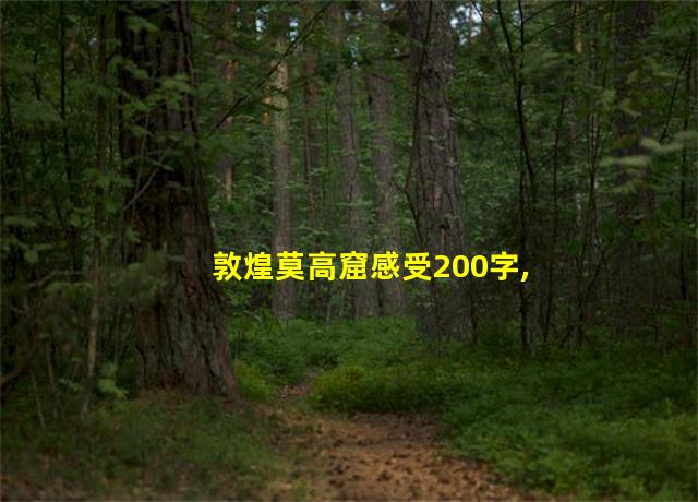 敦煌莫高窟感受200字,参观敦煌莫高窟的收获与感受