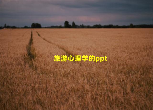 旅游心理学的ppt